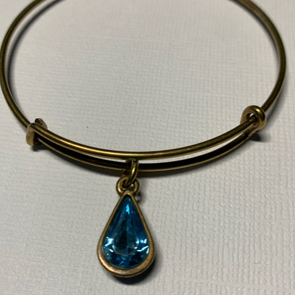 3/$20 Alex and Ani blue March birthstone gold tone bracelet